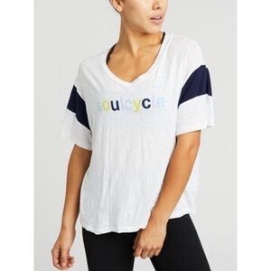Sundry X Soul Cycle color block white tee